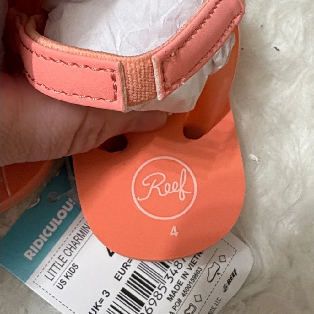 NWT Reef Light Pink Peach Parfait Toddler Little Charming Sandals Size 4
